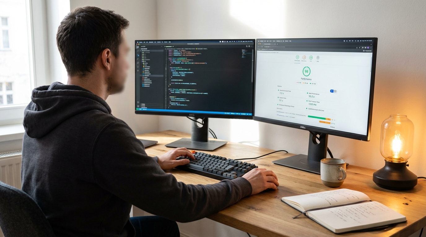 Titelbild für den Blogbeitrag: Online‑Shop Ladezeit verbessern: Die wichtigsten Hebel für schnelle Performance