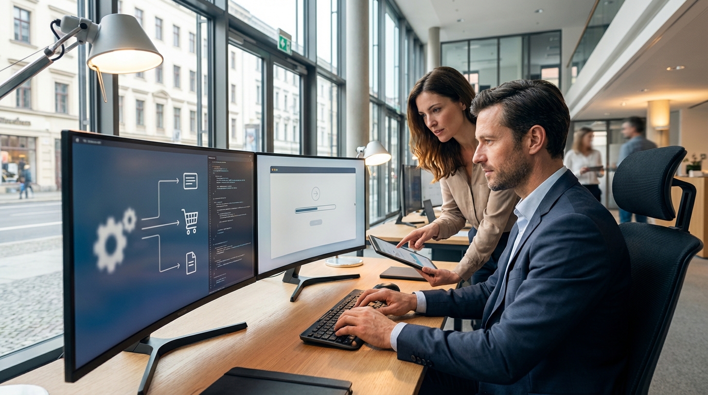 Titelbild für den Blogbeitrag: RPA-Alternative: Weniger manuelle Shop-Prozesse, mehr Tempo