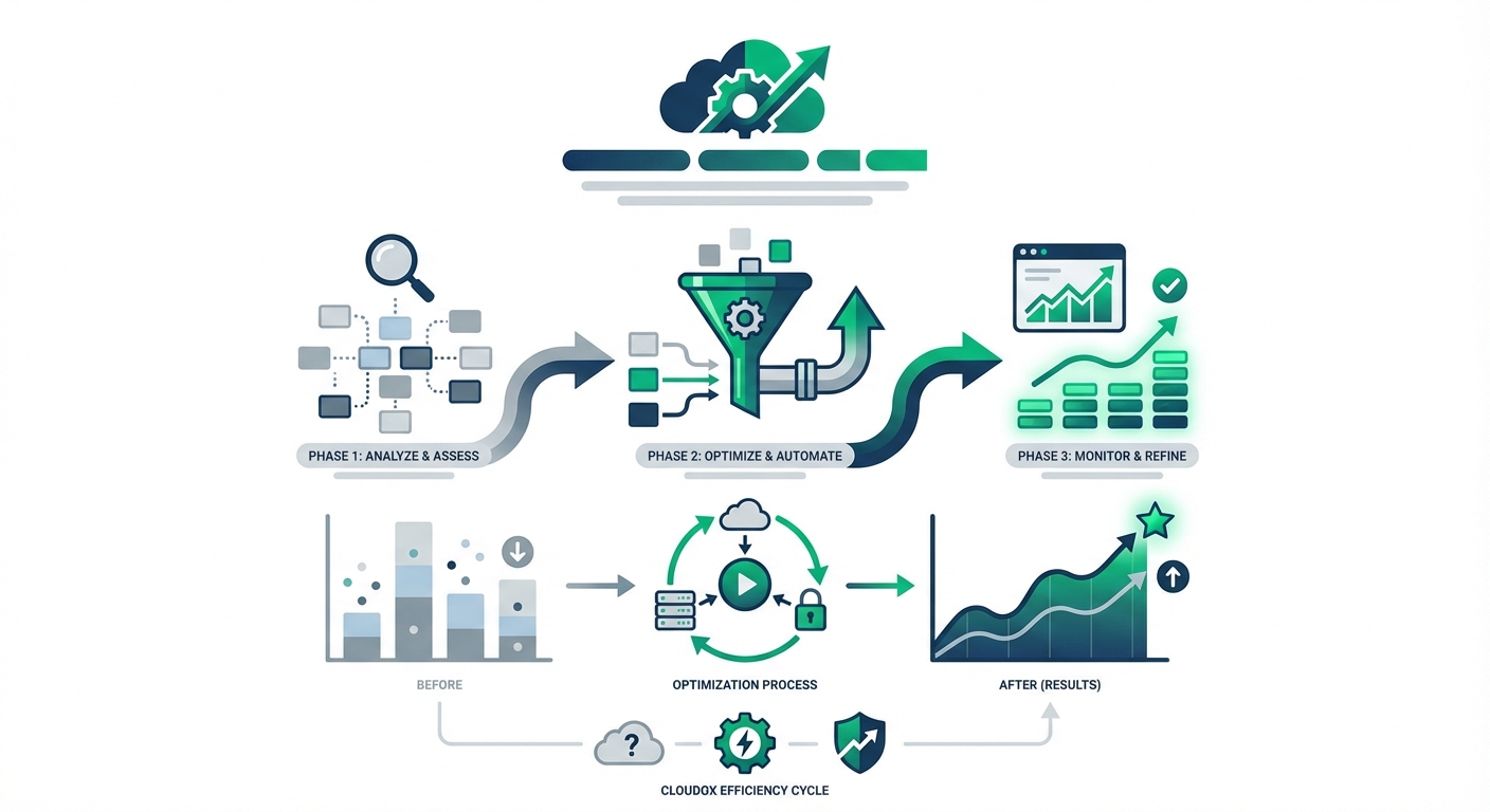 Chart mit Optimierungsschritten bei Cloudox